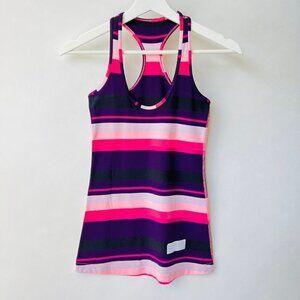 ❤️ LULULEMON pink/ purple striped CRB tank size 2 J59